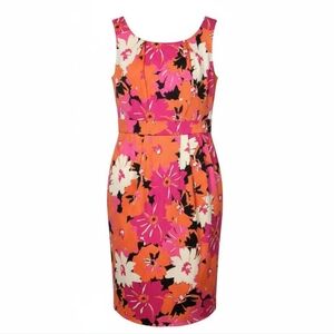 NEW Sangria Floral Women's Size 10 Sleeveless Pleated Zip Stretch Pockets